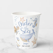 海の下だ！かわいい青い男の子の赤ちゃんシャワー 紙コップ (正面)