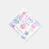 海の下だ！ピンク海ガール第3誕生日 スタンダードカクテルナプキン (角)