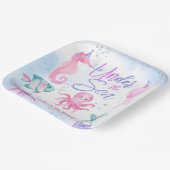 海の下だ!ピンク海ガール5th誕生日紙 ペーパープレート (傾斜あり)