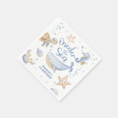 海の下だ!男の子かわいい海1歳の誕生日 スタンダードカクテルナプキン (角)