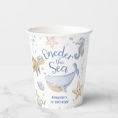 海の下だ!男の子かわいい海1歳の誕生日 紙コップ (裏面)