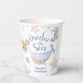 海の下だ!男の子かわいい海1歳の誕生日 紙コップ (正面)