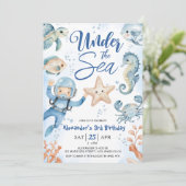 海の下だ！男の子かわいい海3rd誕生日パーティー 招待状 (スタンド正面)