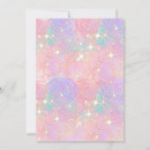 海の下だ！3歳の誕生日ガールピンクかわいい海 招待状 (裏面)