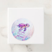 海の下でかわいい亀のピンクの赤ちゃんシャワーの好意 フェイバータグ (インサイチュ)