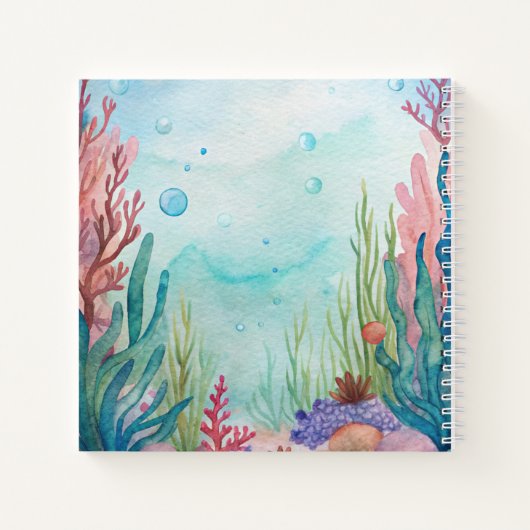 海の下でかわいい亀の赤ちゃんシャワーのゲストブック ノートブック (裏面)