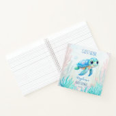海の下でかわいい亀の赤ちゃんシャワーのゲストブック ノートブック (内部)