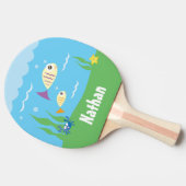 海の下でかわいい海ヒトデとカニ 卓球ラケット (横)