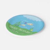 海の下でかわいい海水族館バースデーパーティー ペーパープレート (アングル)