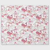 海の下でかわいい海洋動物のパターンプリント ラッピングペーパー (フラット)