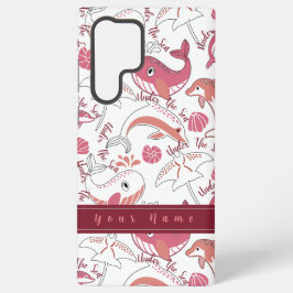 海の下でかわいい海洋動物のパターンプリント SAMSUNG GALAXY S22 ULTRAケース