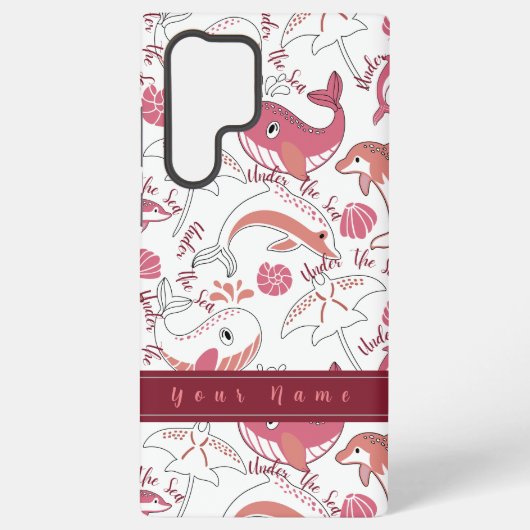 海の下でかわいい海洋動物のパターンプリント SAMSUNG GALAXYケース (裏面)