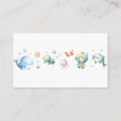 海の下でかわいい赤ちゃんシャワーおむつラッフル エンクロージャーカード (裏面)