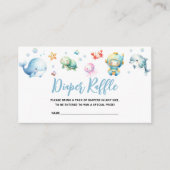 海の下でかわいい赤ちゃんシャワーおむつラッフル エンクロージャーカード (正面)