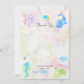海の下でかわいい赤ちゃんシャワーサンキューカード (正面)