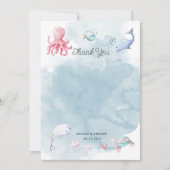 海の下でかわいい赤ちゃんシャワーサンキューカード (正面)