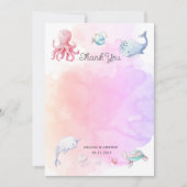 海の下でかわいい赤ちゃんシャワーサンキューカード (正面)