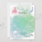 海の下でかわいい赤ちゃんシャワーサンキューカード (正面)