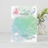 海の下でかわいい赤ちゃんシャワーサンキューカード (スタンド正面)