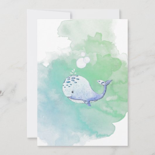 海の下でかわいい赤ちゃんシャワーサンキューカード (裏面)