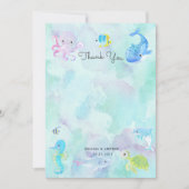 海の下でかわいい赤ちゃんシャワーサンキューカード (正面)
