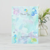 海の下でかわいい赤ちゃんシャワーサンキューカード (スタンド正面)