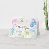 海の下でかわいい赤ちゃんシャワーサンキューカード カード (正面)