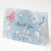 海の下でかわいい赤ちゃんシャワーサンキューカード カード