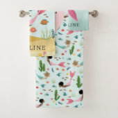 海の下でかわいい魔法の女の子マーメイドの子たち バスタオルセット (インサイチュ)