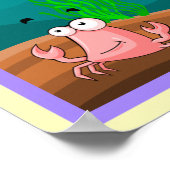 海の下での海の生き方かわいいアニメ ポスター (角)