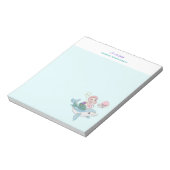 海の下でイルカに乗るかわいい人魚のひいさま ノートパッド (回転)