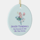 海の下でイルカに乗る人魚ベビー誕生 セラミックオーナメント (右)