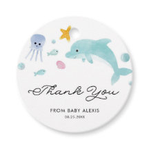 海の下でイルカの赤ちゃんシャワーありがとう