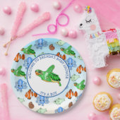 海の下でウミガメをテーマにした赤ちゃんシャワー ペーパープレート (パーティー)