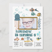 海の下でカワイイのタコが泡立つDIY時代 招待状 (正面)