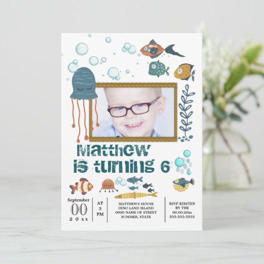 海の下でカワイイのタコが泡立つDIY時代 招待状 (スタンド正面)