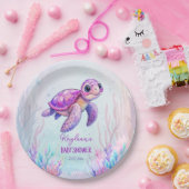 海の下でカートルパープルピンクの赤ちゃんシャワー ペーパープレート (パーティー)