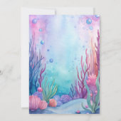 海の下でカートルパープルピンクの赤ちゃんシャワー 招待状 (裏面)