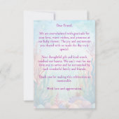 海の下でカートルピンク紫の赤ちゃんシャワー サンキューカード (裏面)