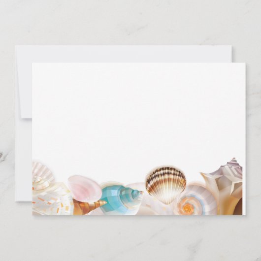 海の下でキンセアニェラ・シーシェルの写真 招待状 (裏面)