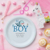 海の下でクジラの水色ボーイベビーシャワーブルー ペーパープレート (パーティー)