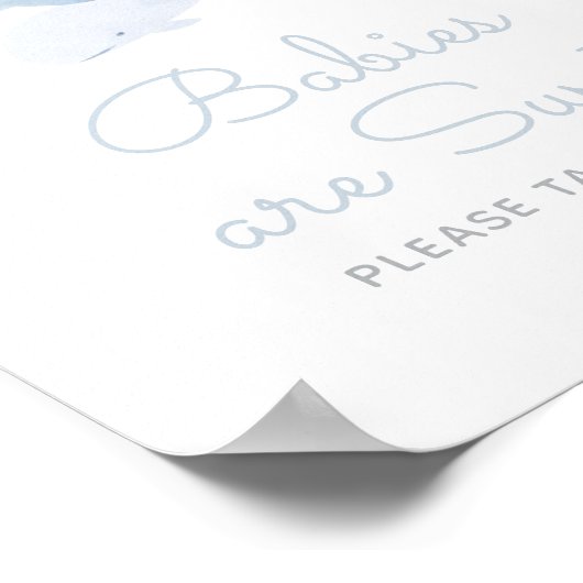 海の下でクジラ赤ちゃんシャワー甘いお菓子のしるし ポスター (角)