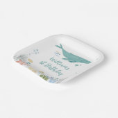 海の下でクジラ1歳の誕生日 ペーパープレート (傾斜あり)