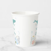 海の下でクジラ1歳の誕生日 紙コップ (左)