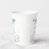 海の下でクジラ1歳の誕生日 紙コップ (右)