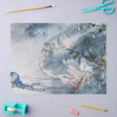 海の下でクラゲのサンゴの水彩組織P 薄葉紙 (クラフト)