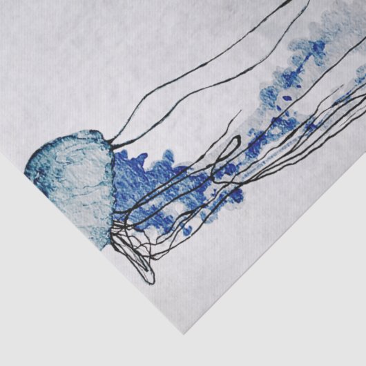 海の下でクラゲのサンゴの水彩組織P 薄葉紙 (詳細)