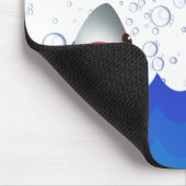 海の下でサメのスキューバダイバー名の漫画の子供たち マウスパッド (コーナー)