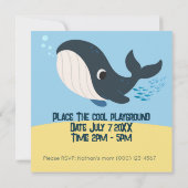 海の下でシャーク少年1歳の誕生日パーティー 招待状 (裏面)