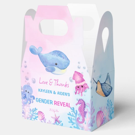 海の下でジェンダーがピンクの青を明らかにする フェイバーボックス (オープン)